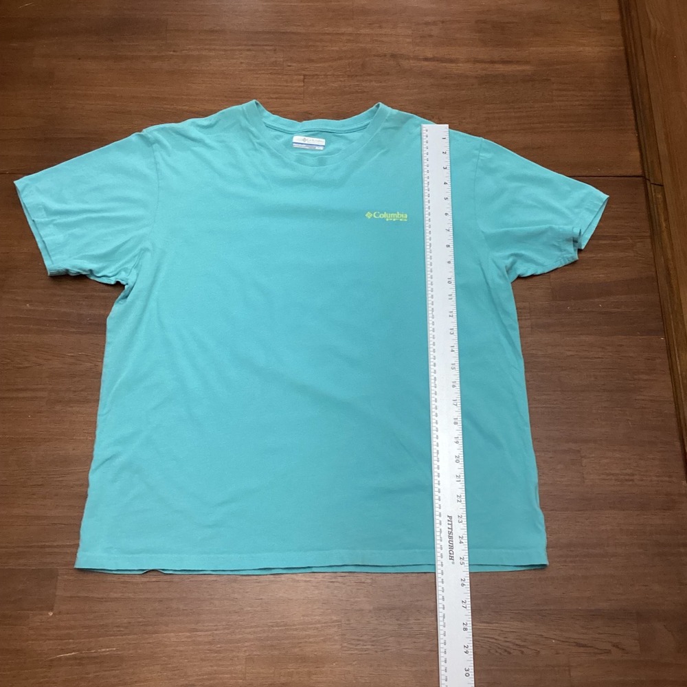 Columbia PFG Mens XL Teal Blue Tools of the Trade Fishing Lure Graphic T-Shirt - Picture 4 of 5